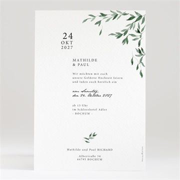 Einladung Hochzeitsjubiläum florale zartheit - 50 jahre - vue 2