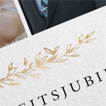 Einladung Hochzeitsjubiläum goldener blätterzweig - vue 2