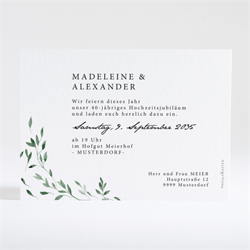 Einladung Hochzeitsjubiläum goldener blätterzweig - vue 4