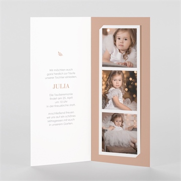 Einladung Taufe kleines vögelchen-fotostreifen - vue 2