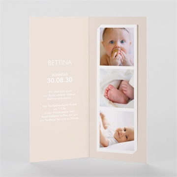 Einladung Taufe kupfer schrift - fotostreifen - vue 2