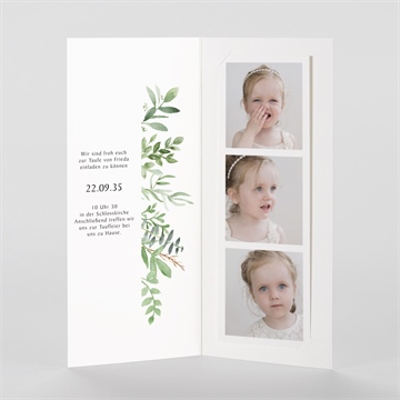 Einladung Taufe kraftpapier und pflanzenmotiv2 - vue 2