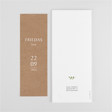 Einladung Taufe kraftpapier und pflanzenmotiv2 - vue 3