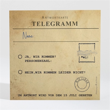 Antwortkarte Hochzeit hochzeitstelegramm