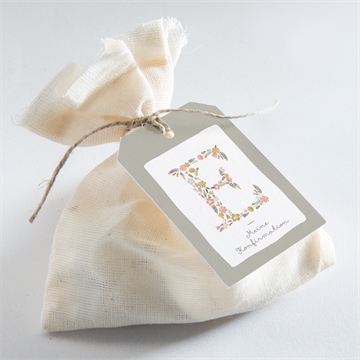 Geschenkanhänger Konfirmation blumige initiale - vue 2