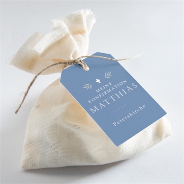 Geschenkanhänger Konfirmation vergiss mein nicht blau - vue 2