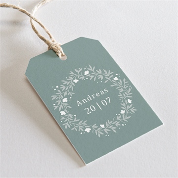 Geschenkanhänger Konfirmation smaragder blumenkranz