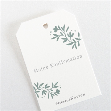 Geschenkanhänger Konfirmation smaragder blumenkranz - vue 3