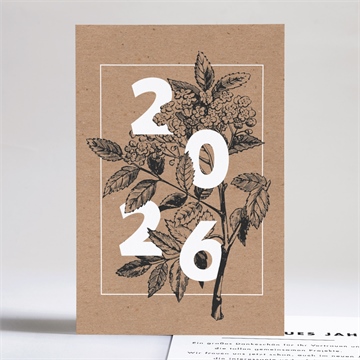 Weihnachtskarte schöne pflanzengravur