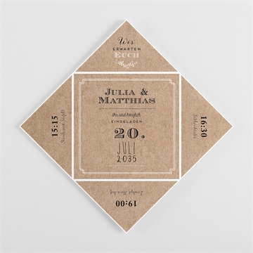 Hochzeitseinladung zurück zur natur - origami - vue 3