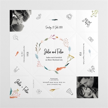 Hochzeitseinladung landkunst - origami - vue 4