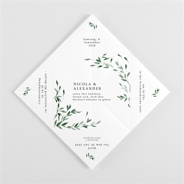 Hochzeitseinladung unter dem olivenbaum - origami - vue 3