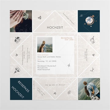 Hochzeitseinladung hochzeitsreise - origami - vue 4