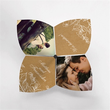 Hochzeitseinladung weiße blüten - origami - vue 2