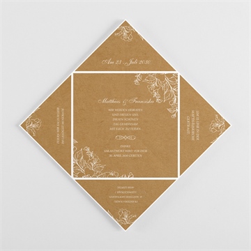 Hochzeitseinladung weiße blüten - origami - vue 3