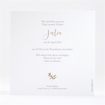 Einladung Taufe sanfte poesie - gold - vue 4