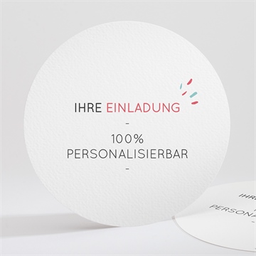 Geburtstagseinladung blanco - rund 13,5cm (321143)