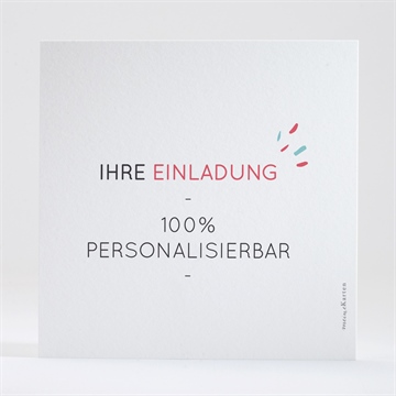 Geburtstagseinladung blanco -13,5x13,5cm (n35158) - Vue 2