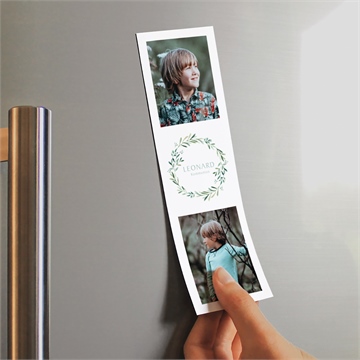 Einladung Kommunion blätter und vergoldun - magnet - vue 2