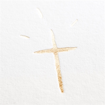 Einladung Kommunion blätter und vergoldung - kreuz - vue 2