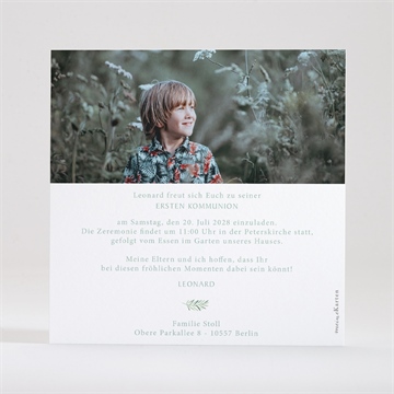 Einladung Kommunion blätter und vergoldung - kreuz - vue 3