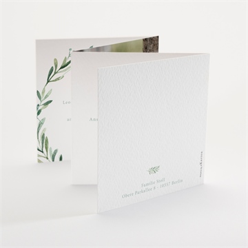 Einladung Kommunion blätter und vergoldung-kordel - vue 3