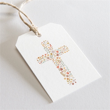 Geschenkanhänger Taufe blumenmosaik