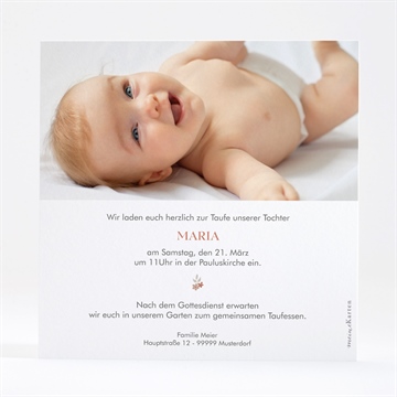 Einladung Taufe blumenmosaik - gold - vue 4