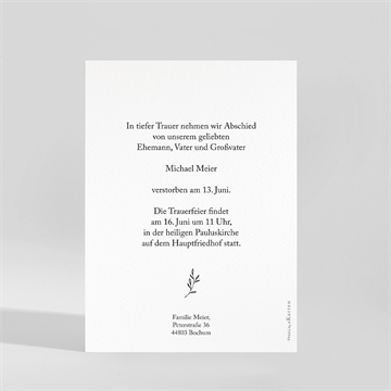 Trauerkarte dankbarkeit - vue 2