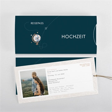Hochzeitseinladung hochzeitsreise - quer - vue 3