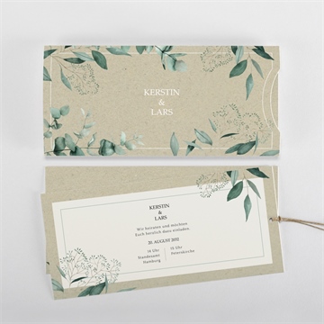 Hochzeitseinladung intime blätterwelt - quer - vue 3