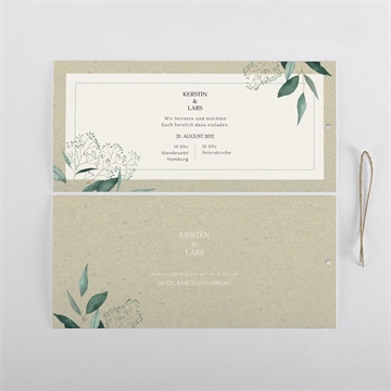 Hochzeitseinladung intime blätterwelt - quer - vue 4