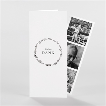 Trauerdanksagung filigraner blätterkanz