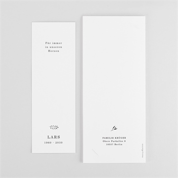 Trauerdanksagung filigraner blätterkanz - vue 3