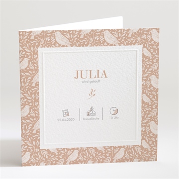 Einladung Taufe kleines vögelchen - prägung