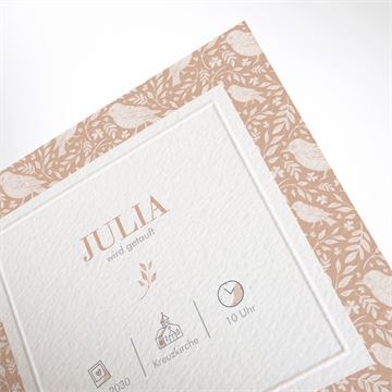 Einladung Taufe kleines vögelchen - prägung - vue 2