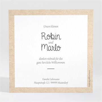 Dankeskarte Geburt unsere zwillinge - Vue 2