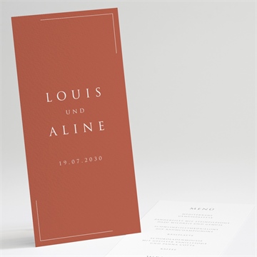 Menükarte Hochzeit lovestory