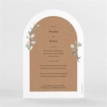 Hochzeitseinladung blumenverziert - Vue 2