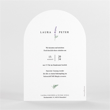 Hochzeitseinladung lavendel - Vue 2