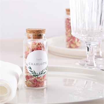 Glasfläschchen mit Korken Taufe pflanzenschmuck - sticker - vue 2