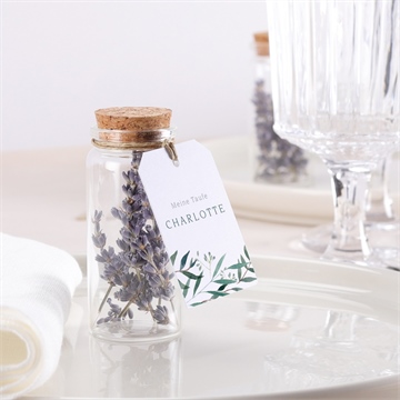 Glasfläschchen mit Korken Taufe pflanzenschmuck - vue 2