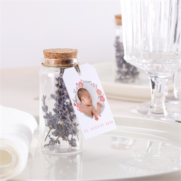 Glasfläschchen mit Korken Taufe rosenkranz - vue 2