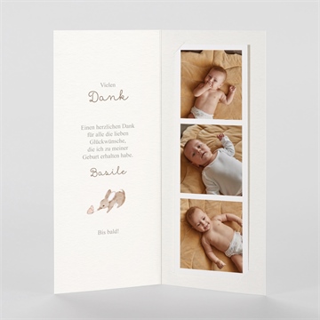 Dankeskarte Geburt feldhasen - vue 2