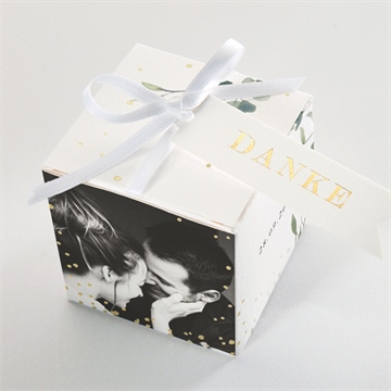 Geschenkbox Hochzeit fliegende blätter - gold - vue 4