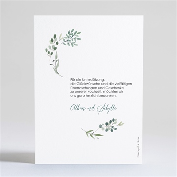 Dankeskarte Hochzeit fliegende blätter - gold - vue 4