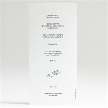 Menükarte Hochzeit fliegende blätter - vue 2