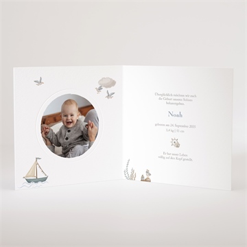 Geburtskarte mein kleiner matrose - prägung - vue 3