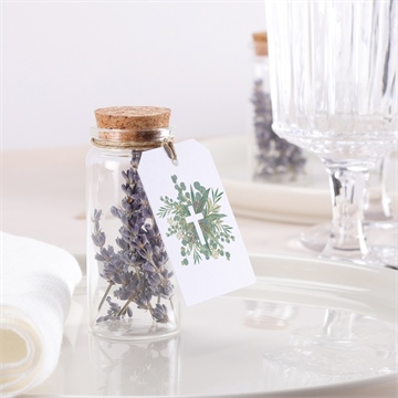 Glasfläschchen mit Korken Taufe graziös - vue 2