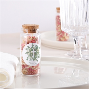 Glasfläschchen mit Korken Taufe graziös - sticker - vue 2